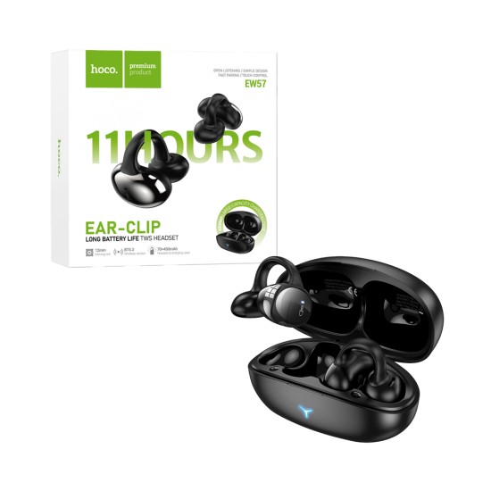 Hoco True Wireless Earbuds EW57 Auspicious Clip-On Galaxy Black